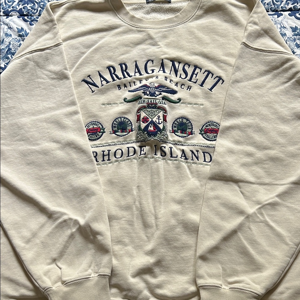 Brandy Melville Cream Crewneck Jacket